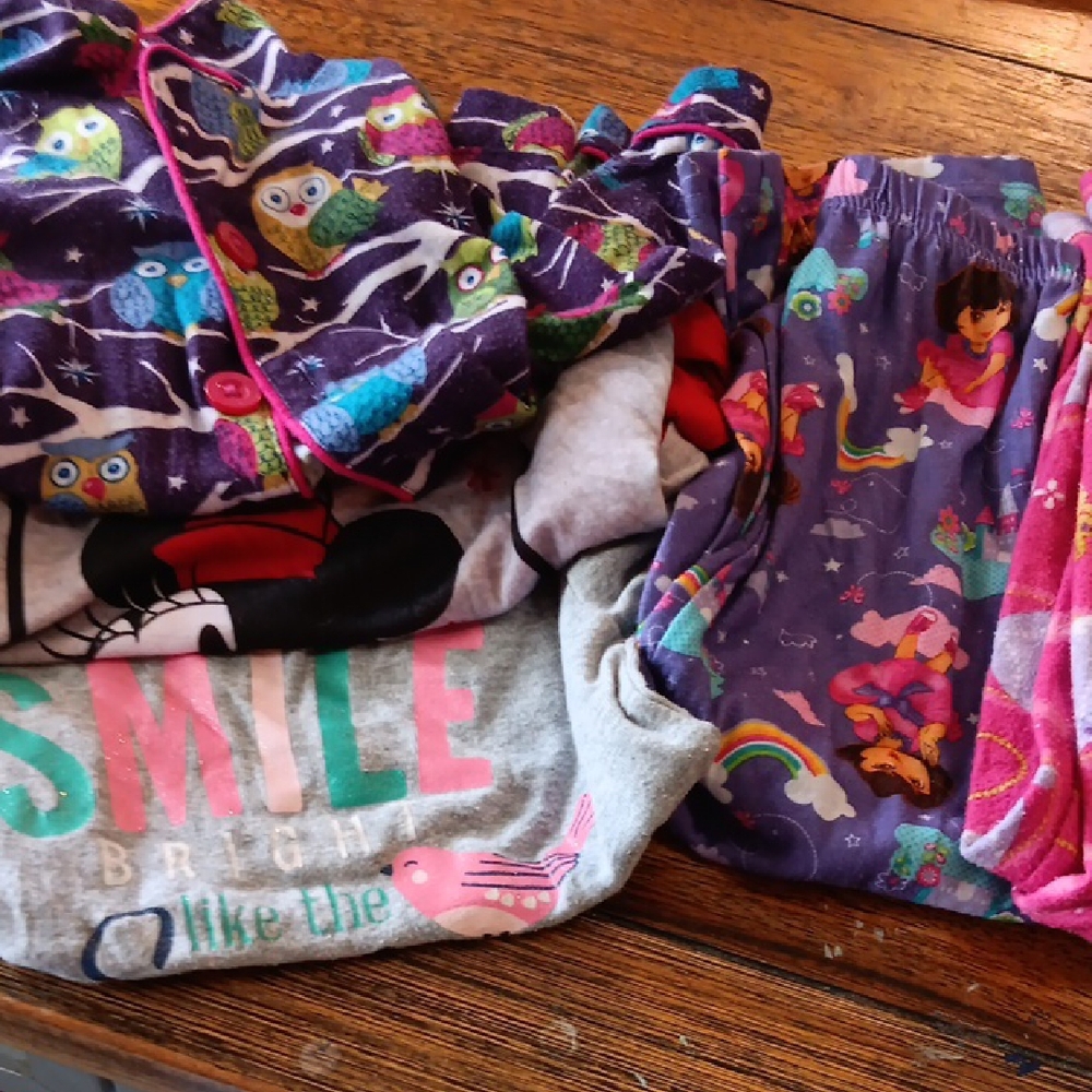 Colorful Kids Pajama Set with Owl and Character Prints